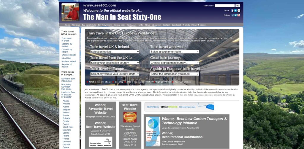 Seat61 Homepage