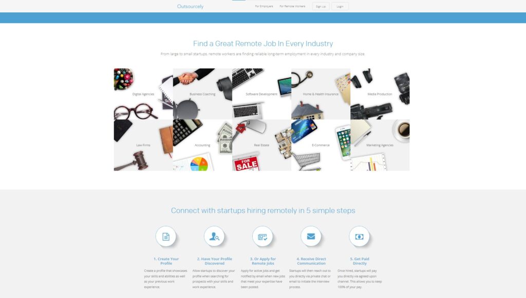 Outsourcely homepage