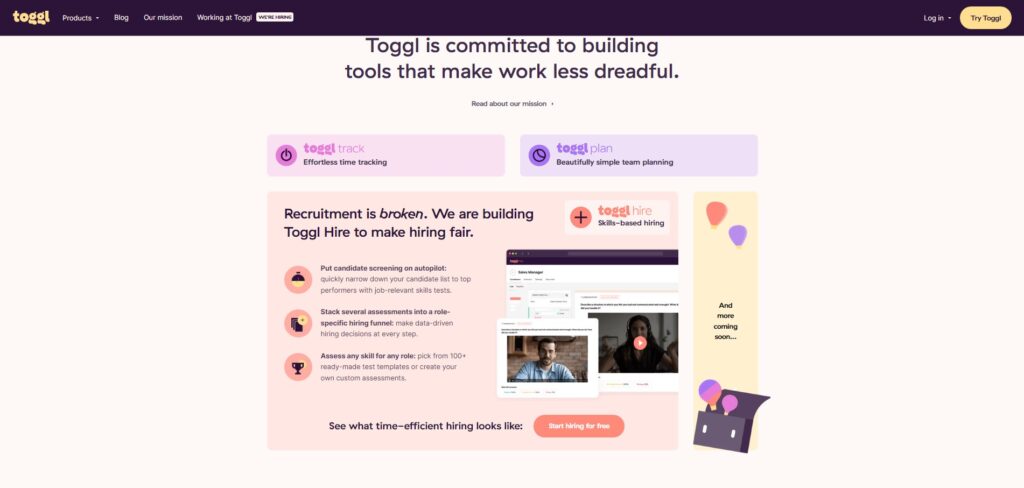 Toogl Global Homepage